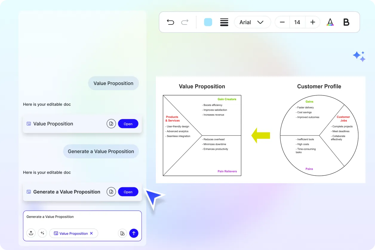 Free AI Value Proposition Generator, AI Value Proposition Whiteboard Maker Online